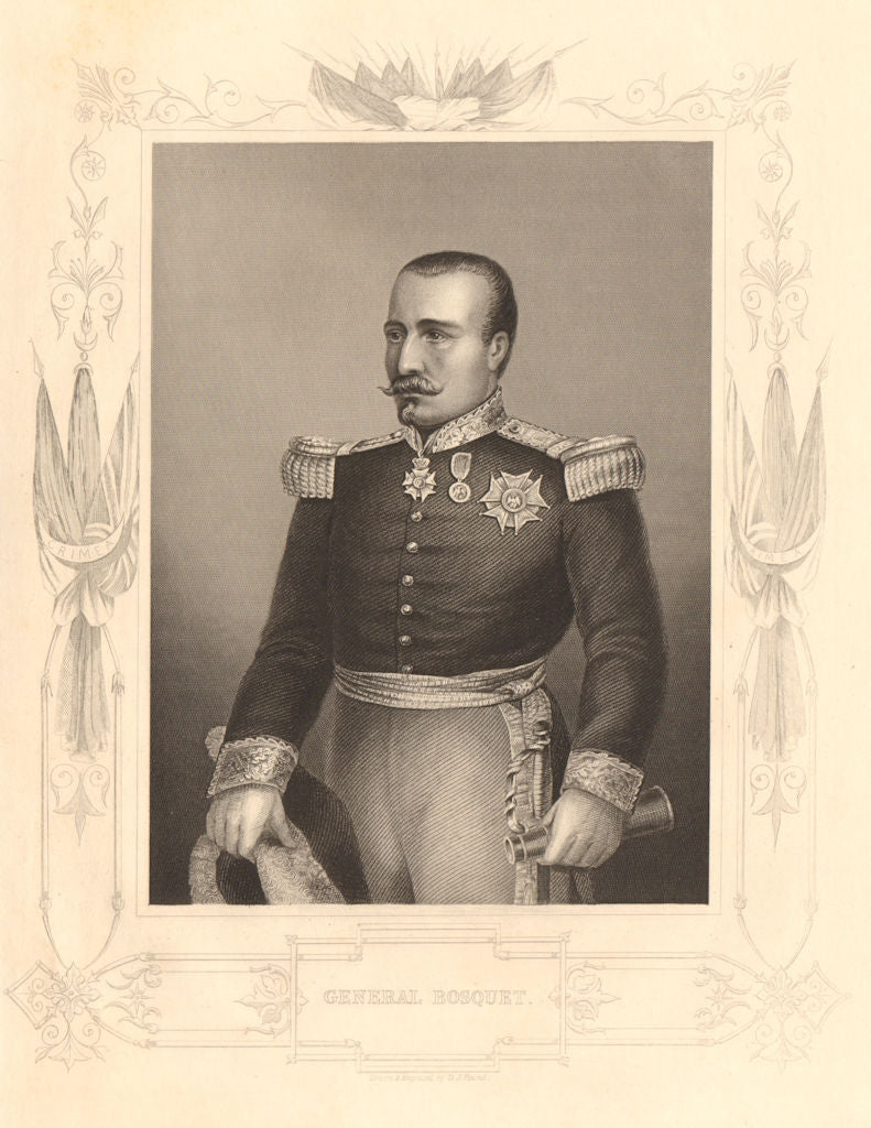 CRIMEAN WAR. General Pierre François Joseph Bosquet 1860 old antique print